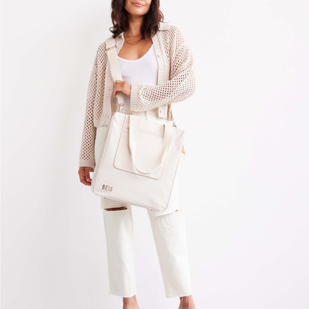 BÉIS Beige North to South Tote